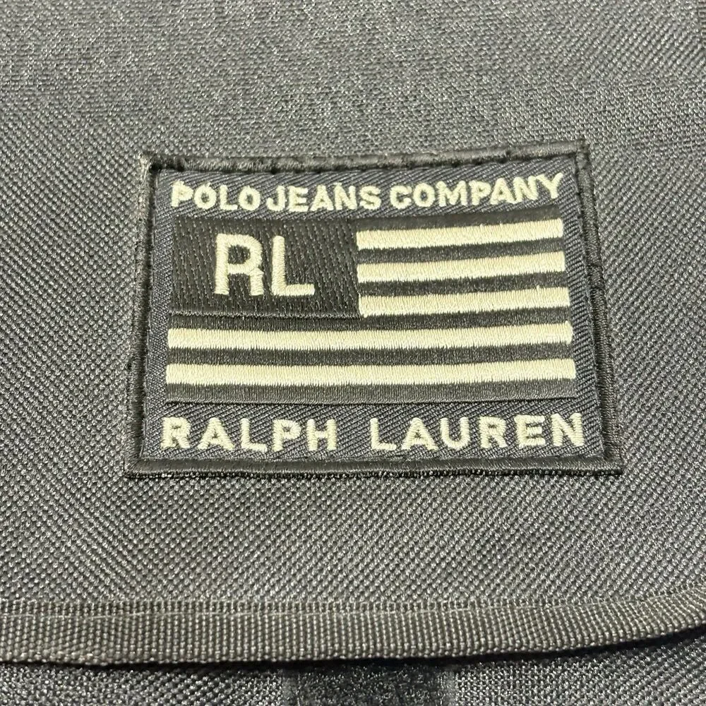 Polo Jeans Company Ralph Lauren Messenger Bag 90s Black Canvas Shoulder Vintage
